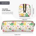 thumbnail image 3 of Rateoe Cute Baby Dinosaurs Print Leather Pencil Case with Smooth Zipper, Compact Storage for Writing Tools & Art Supplies, 8.26" x 1.96" x 2.16", 3 of 7