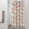 thumbnail image 2 of Pink Gold Wave Marble Pattern Shower Curtain 36"x72" ,Bathroom Decorative Shower Curtains Set with 12 Hooks,Modern Waterproof Washable Shower Curtain, 2 of 6