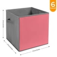 thumbnail image 2 of Set of 6 Collapsible Oxford Fabric Storage Cubes with Handles, Foldable Closet Organizer Bins for Clothes, Toys, Shelves, Home & Kitchen Bear Heart, 2 of 7