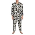 thumbnail image 3 of Naloa Abstract Watercolor Men’s Pajamas Set - Long Sleeve Button Down Sleep Shirt and Pajama Bottoms Sleepwear Set-Large, 3 of 7