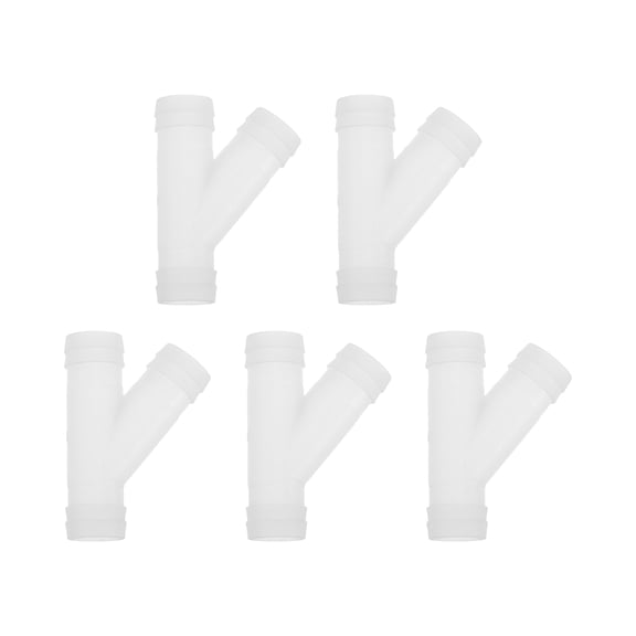 Unique Bargains Plastic Hose Barb Fitting 5/8" Y Shaped Incline 3 Way Pipe Connector Clear 5 Pcs