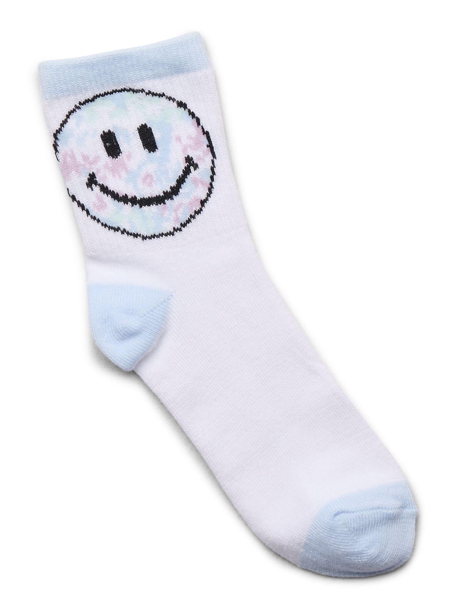 Wonder Nation Girls Mid-Crew Smiley Socks, 10-Pack, Sizes S-L