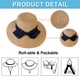 thumbnail image 4 of Sombrero de paja con circunferencia de 56-58 cm, sombrero con lazo, sombrero de protección solar, sombrero de verano, sombrero de playa con protección solar para mujer, parasol, sombrero, 4 of 5