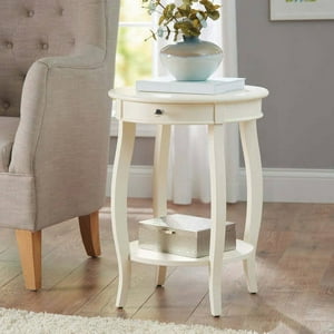 Better Homes & Gardens 18-Inch Round Accent Table, Ivory
