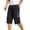Navy, variant on Xdegoge Mens Workout Capri Shorts Below Knee Length Elastic Waist Drawstring with Zipper Pockets Quick Dry Lightweight Athletic Running Gym Training Activewear