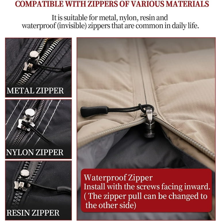 FixnZip (Large, Black Nickel) - See Size Guide - Universal Zipper Repair  Kit for Wetsuits, Luggage, Bags - Backpack Zipper Replacement Repair Kit 