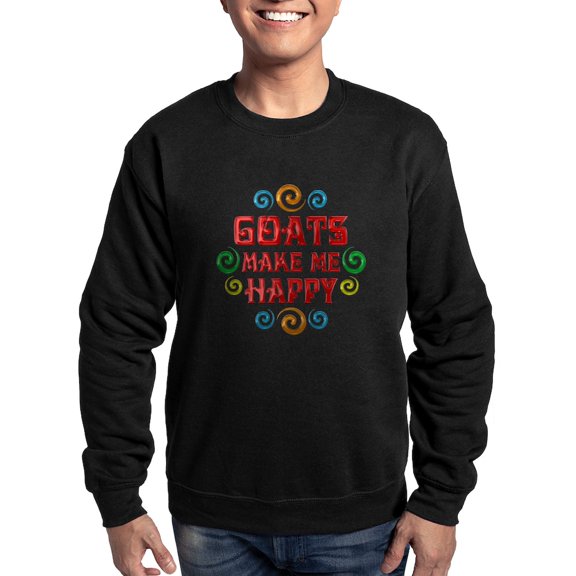 CafePress - Goat Happiness Sweatshirt (Dark) - Classic Crew Neck Sweatshirt