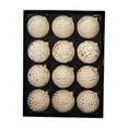 thumbnail image 2 of 12 Pack Vintage Christmas Ornaments, 8Cm Embossed Gold Shatterproof Baubles, Antique Style Hanging Tree Decor Balls for Xmas Holiday Display, Beige, 2 of 6