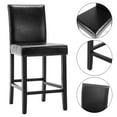 thumbnail image 5 of Simple Style Bar Chairs Full Back Counter Height PU Leather Upholstered Barstools, Black, Set of 2, 5 of 8