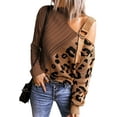 thumbnail image 1 of Womens Cold Shoulder Oversized Turtleneck Sweaters Long Sleeve Chunky Solid Color Knitted Pullover Outwear Coat, 1 of 4