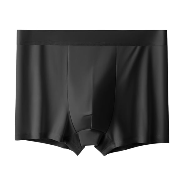 Naughtyhood Sexy Mens Underwear Mid-waist Breathable Crotch Men's Shorts Trendy Milk Silk Comfort Shorts,Black,XXXXL