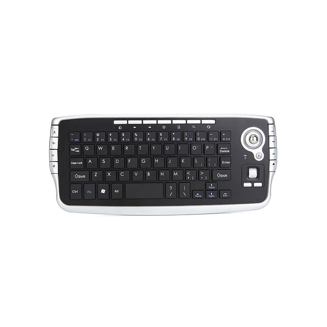 Wireless Keyboard Ergonomic Multifunctional Backlight Function 78 Keys 2.4G Mini Keyboard with Trackball Mouse Scroll Wheel for Notebook - Silver Gray