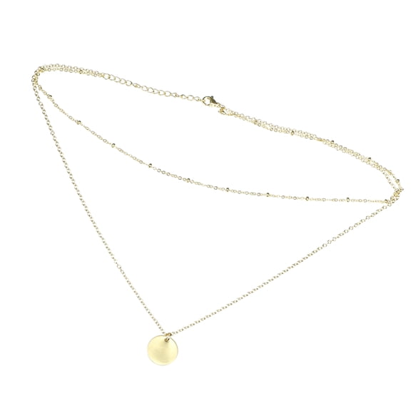 Vocoste Layered Choker Necklaces Adjustable Circle Choker Necklace for Women Gold Tone