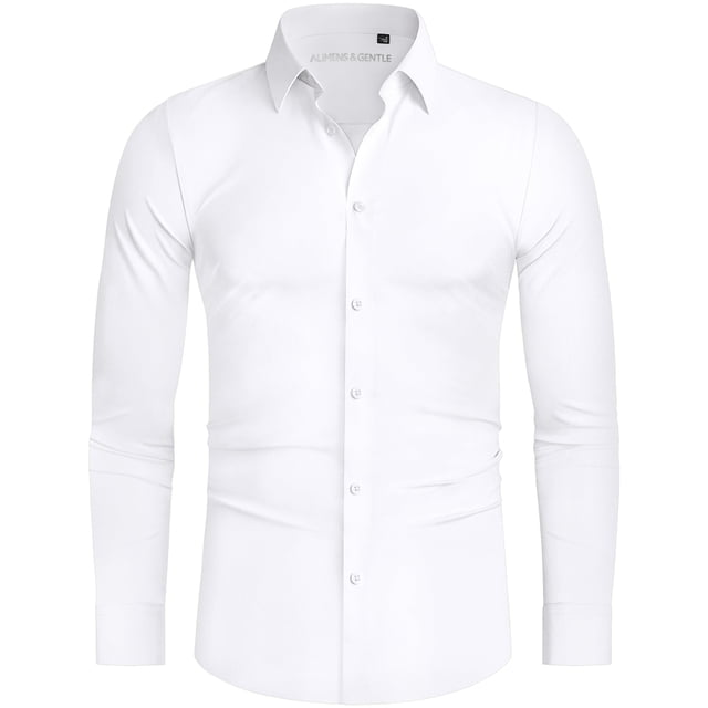 Camisa de vestir Alimens & Gentle, elástica en 16 direcciones, corte ajustado para hombre