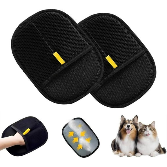 2Pcs Pet Hair Removal Glove Reusable Anti Static Pet Remover Glove for Furniture Clothes Bedding and More for Dogs and Cats Multi Surface Hair Cleaner Tool