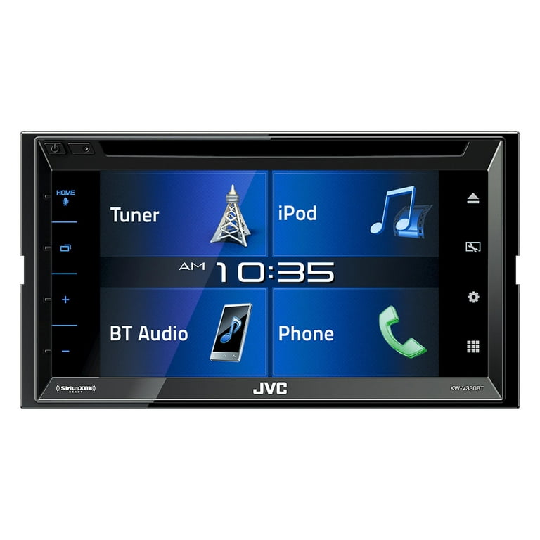 JVC KW-V330BT 6.8 Touch Screen Display Car CD DVD USB Bluetooth Stereo  Receiver Bundle Combo With License Plate Mount Rear View Colored Backup  Parking