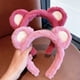 thumbnail image 2 of Banda para el cabello de peluche con forma de oso de fresa para mujer, para otoño e invierno, para lavarse la cara, linda y bonita banda para el cabello con forma de corazón para niña, 2 of 5