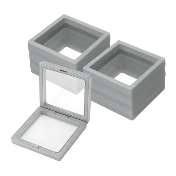 Uxcell 15 Pcs Caja de Almacenamiento para Uñas Postizas, Caja de Exhibición para Uñas, Organizador para Arte de Uñas, Regalos de Joyería, Suministros de Almacenamiento para el Hogar, Gris