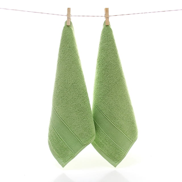 Nvzi Toallas de mano, paquete de 8 toallas pequeñas verdes, toallas pequeñas de algodón de 35*35 cm para la cara, suaves y absorbentes, ideales para el baño/cocina/viajes.