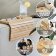 thumbnail image 4 of Bamboo Sofa Armrest Tray - Foldable & Portable Couch Cup Holder, Anti-Slip Armrest Tray for Snacks, Drinks, Phone, Remote & Mugs, 4 of 5