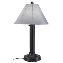 Patio Living Concepts Seaside Outdoor Table Lamp with Black Body & Granite Canvas Sunbrella Shade