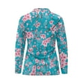thumbnail image 5 of Yuyamidu Cherry Blossom Women V Neck Golf Shirts Blue Long Sleeve Zip Up Golf Tops Sports Pullover Workout Shirts Activewear Size XS, 5 of 8