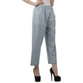 thumbnail image 3 of Moomaya Solid Color Elastic Waist Pants Cotton Narrow Fit Straight Women Pants For Kurti, 3 of 6