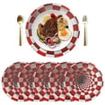 thumbnail image 3 of Ryvnso Geometric Illusion Red Round Plate Mats Dining Table Placemat 1 Piece for Holiday Decoration, 3 of 7