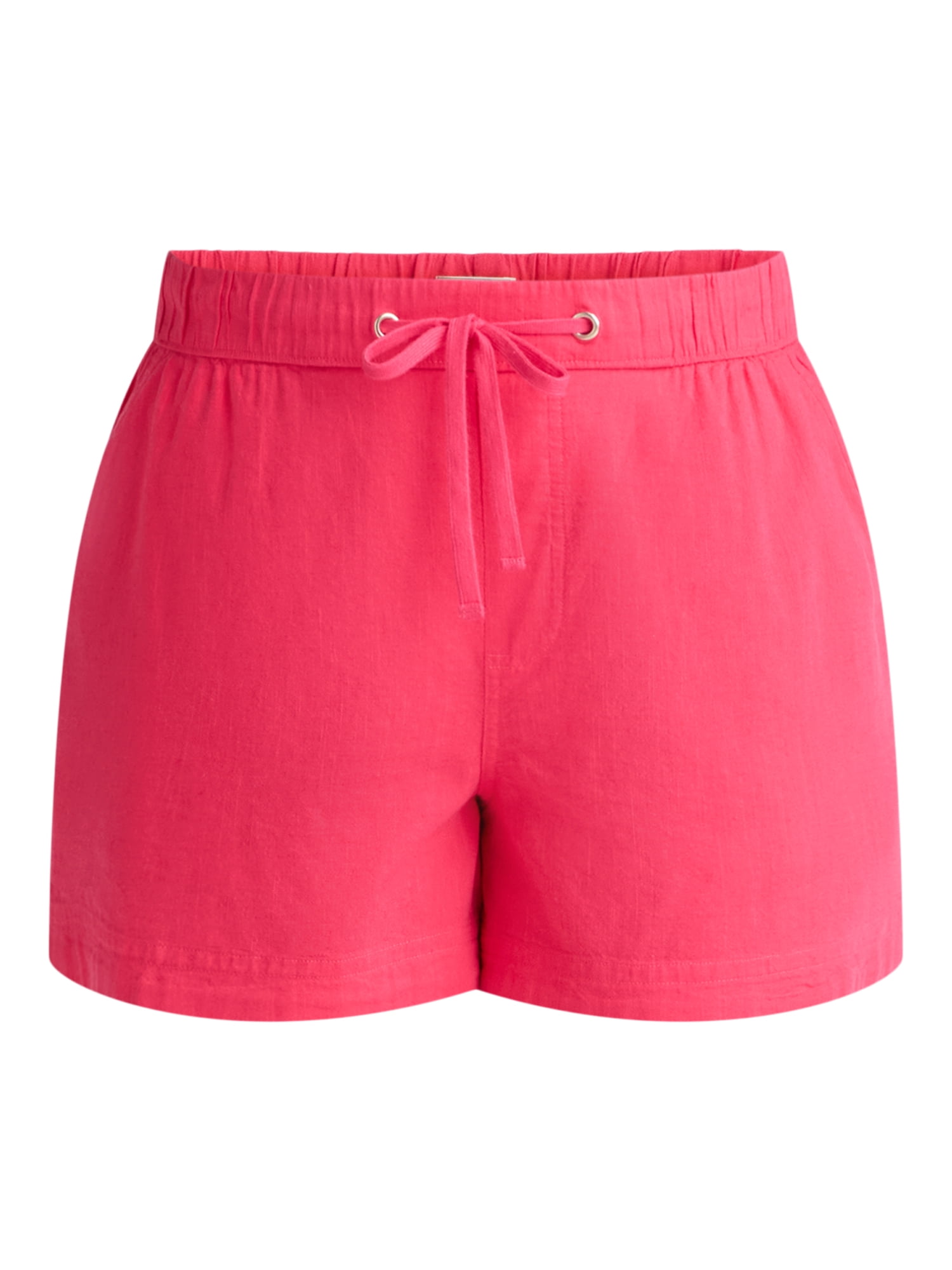 Terra & Sky Women's Plus Size Linen Blend Shorts