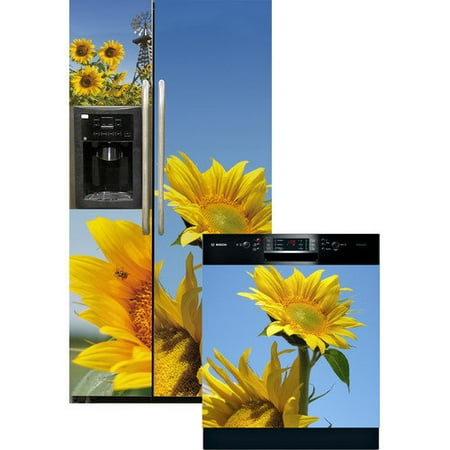 Appliance Art Sunflowers Side by Side Refrigerator and Dishwasher Cover
