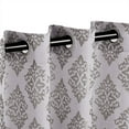 thumbnail image 2 of Superior Venetian Damask Jacquard Grommet Curtain Panel, Set of 2, 52" x 96", Nickel, 2 of 5