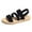 A Black, variant on Strappy Espadrille Platform Wedge Sandals for Women Dressy Summer Beach Shoes with Comfortable Cushioned Insole and Ankle Strap Buckle