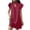 Wine, variant on ZZwxWA Womens Summer Shift Dresses 2025 V Neck Ruffle Cap Short Sleeve Mini Dress Casual Flowy Pleated A Line Sundress