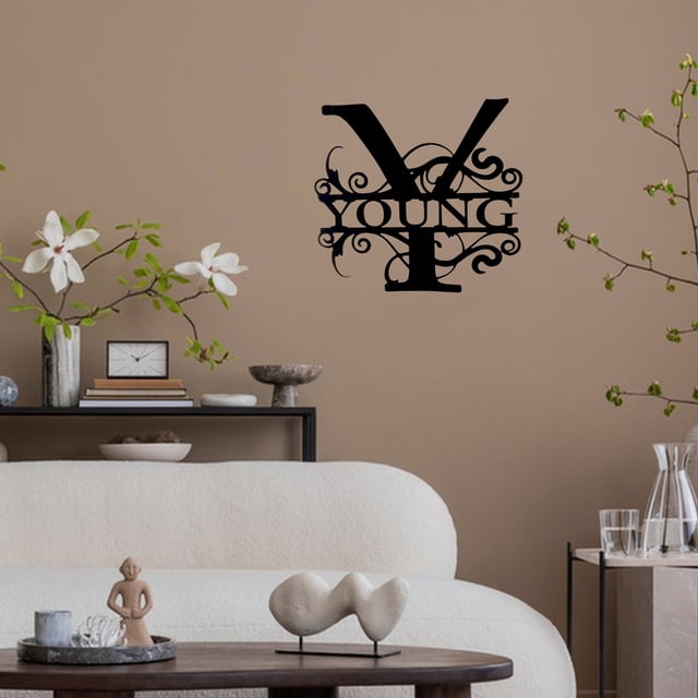 Black Iron Wall Decor Letters - Custom Family Name Sign for Indoor & Outdoor Home Decor