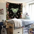 thumbnail image 4 of Dashan Teal Luna Moth Tapestry Wall Hanging,Moon Phase Stars Floral Tapestries for Bedroom Living Room Dorm Decor,60"Wx50"L, 4 of 6