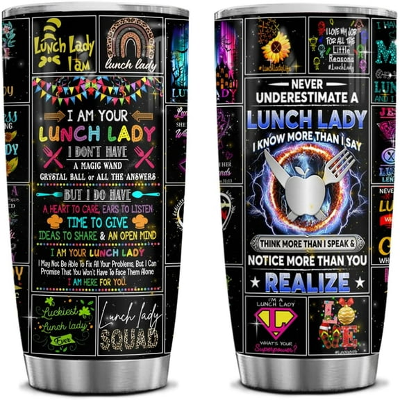 Lunch Lady Tumbler 20 oz, Lunch Hero Day Mug Cup, Cafeteria Crew Appreciation Gift, Back to School or Christmas