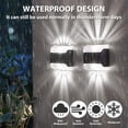 thumbnail image 6 of 4 Pack Solar Wall Lights up and down Fence Lights IP65 Waterproof Solar Deck Lights, Auto on/off for Garden Patio Outdoor Decoration, 6 of 7