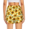 thumbnail image 4 of Goofa Sunflowers Printed Women 2 in 1 Running Shorts,Quick Dry Athletic Workout Shorts,High Waisted Athletic Shorts with Liner Pockets-Small, 4 of 9