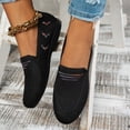 thumbnail image 6 of Miluxas Women’s Breathable Knit Slip On Flat Loafers Lightweight Comfort Non-Slip Soft Sole Casual Walking Penny Boat Shoes Black 9.5(43), 6 of 8