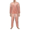 thumbnail image 3 of Naloa Pig'S Tail Men’s Pajamas Set - Long Sleeve Button Down Sleep Shirt and Pajama Bottoms Sleepwear Set-Small, 3 of 7