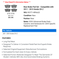 thumbnail image 2 of Rear Brake Pad Set - Compatible with 2011 - 2015 Honda CR-Z - Dynamic Friction, 2 of 2