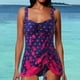 thumbnail image 2 of Gibobby Conjunto de Bañador Sexy Traje de baño dividido para mujer Tankini conservador Camiseta sin mangas de dos piezas Estampado de lunares(Marina,XL), 2 of 5