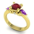 thumbnail image 2 of 2.50 Carat Stunning Round Shape Red Ruby & Amethyst Gemstone Bridal Ring for Ladies Solid 18K Yellow Gold Size 3.5 by Diamond-Capitals, 2 of 8