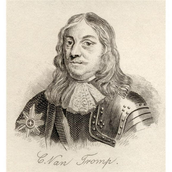 Posterazzi Sir Cornelus Martinus Tromp 1st Baronet, 1629 - 1691 Commander-In-Chief of The Dutch & Danish Navy From The Book Crabbs Historical Dictionary Published 1825 Poster Print, 14 x 15
