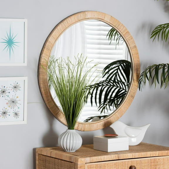 bali & pari Bella Seagrass BOHO Mirror, Natural Brown