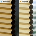 thumbnail image 3 of LazBlinds Cordless Cellular Shades, No Tools No Drill Blackout Honeycomb Shades Pleated Blinds for Windows, 29" W x 64" H, Yellowish-Brown, 3 of 5