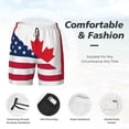 thumbnail image 3 of Balery USA Canada Flag Bañador para hombre, shorts de playa de secado rápido con entrepierna y forro de compresión-XX-Large, 3 of 6
