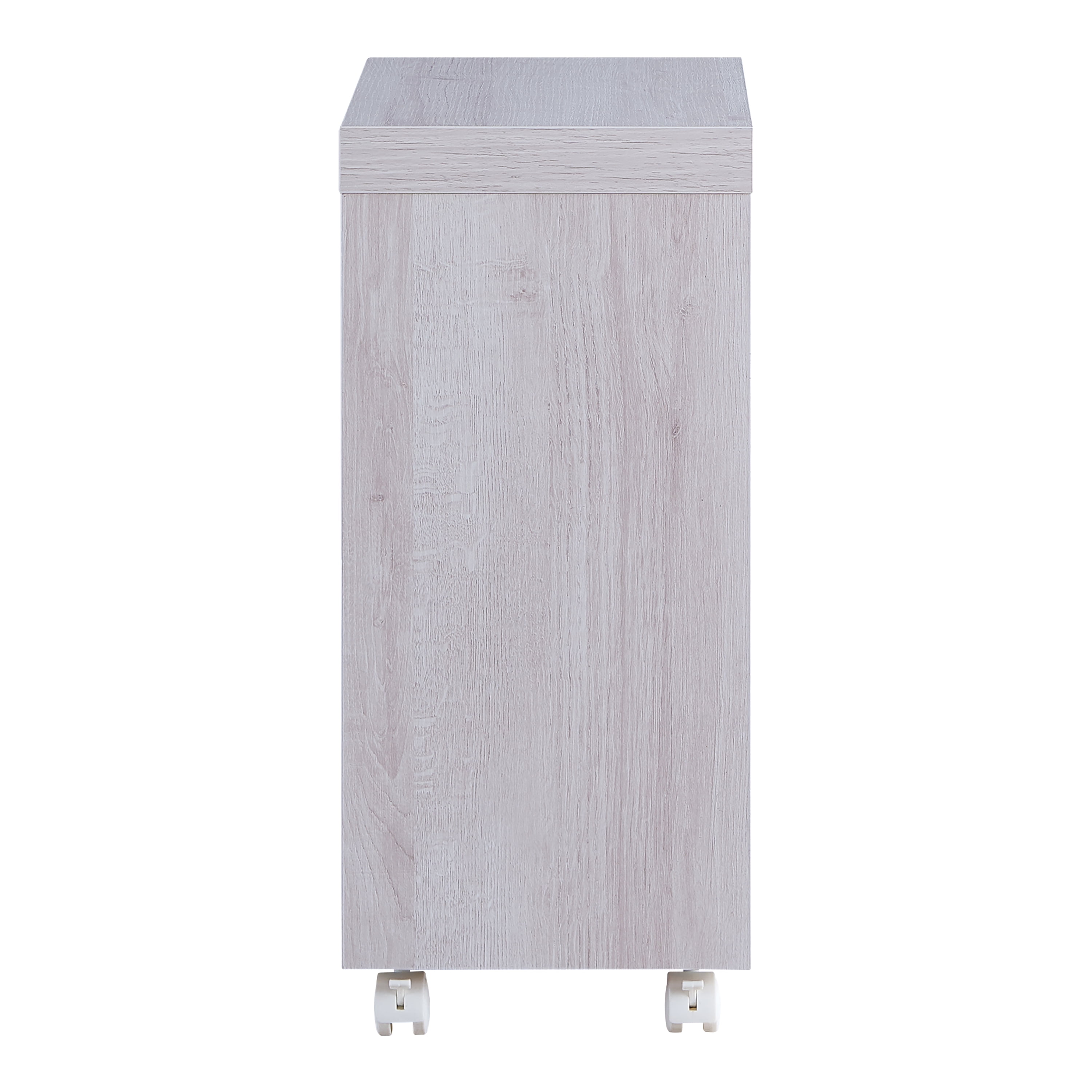 Furniture of America Halon End Table with Casters, White Oak