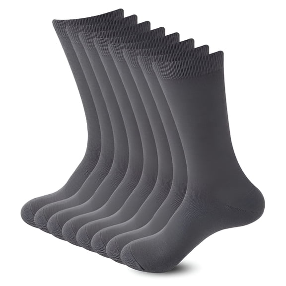 TELOLY Mens Dress Socks - Plain Colors - 6 Pack Combed Cotton - Dress Socks for Men Mens Socks Dark Gray 4 Pairs