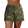 thumbnail image 3 of Frontwalk Women Camo Print Shorts Elastic Waist Plus Size Pants Casual Loose Drawstring Short Pants, 3 of 3